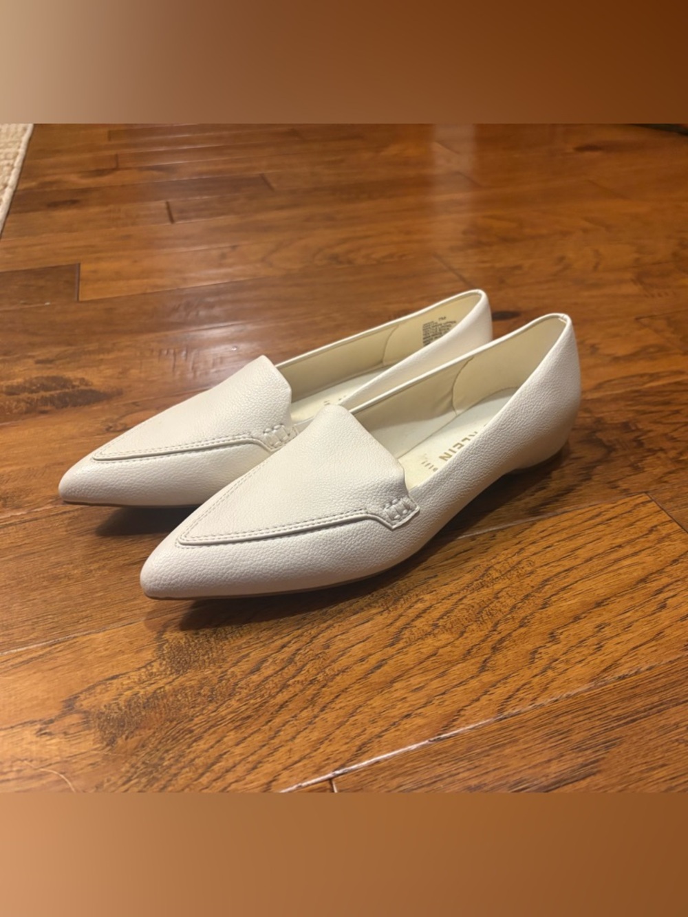 Anne Klein Women's White Pointed Toe Slip-On Loafers